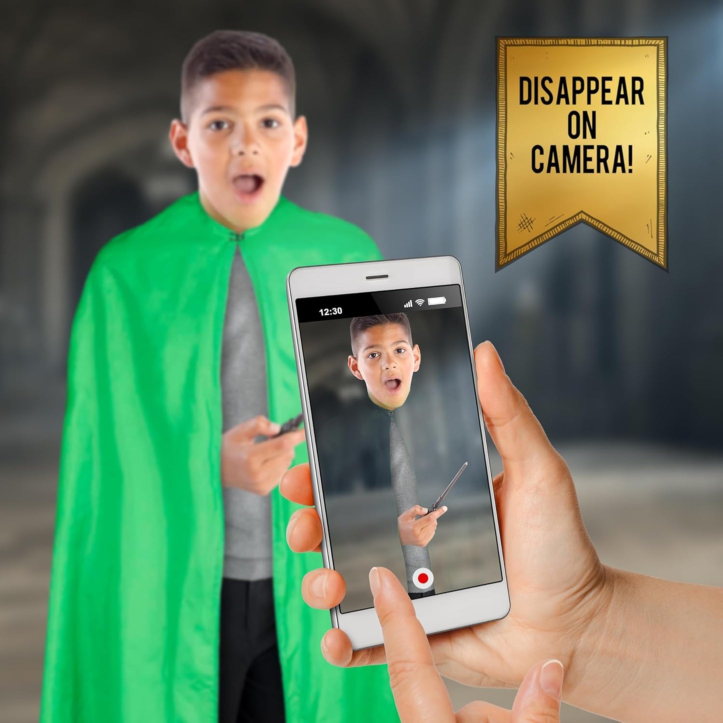 UAU! STUFF Capa de Invisibilidade Júnior Harry Potter Real FX | Presentes e Brinquedos Oficiais de Cosplay do Mundo Mágico | Capa de RPG e Acessório de Fantasia para Fãs de Harry Potter, Meninas e Meninos