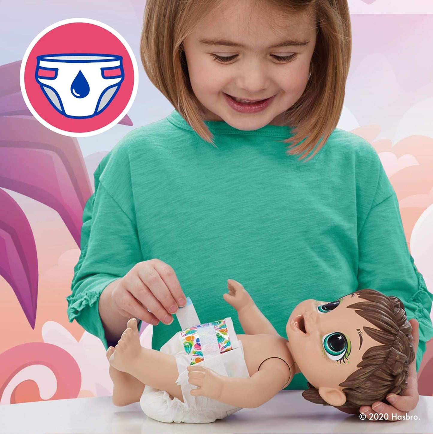Boneca Baby Alive Dino Cuties, estegossauro, acessórios para bonecas, bebidas, molhos, brinquedo de dinossauro estegossauro para crianças de 3 anos ou mais, cabelo castanho