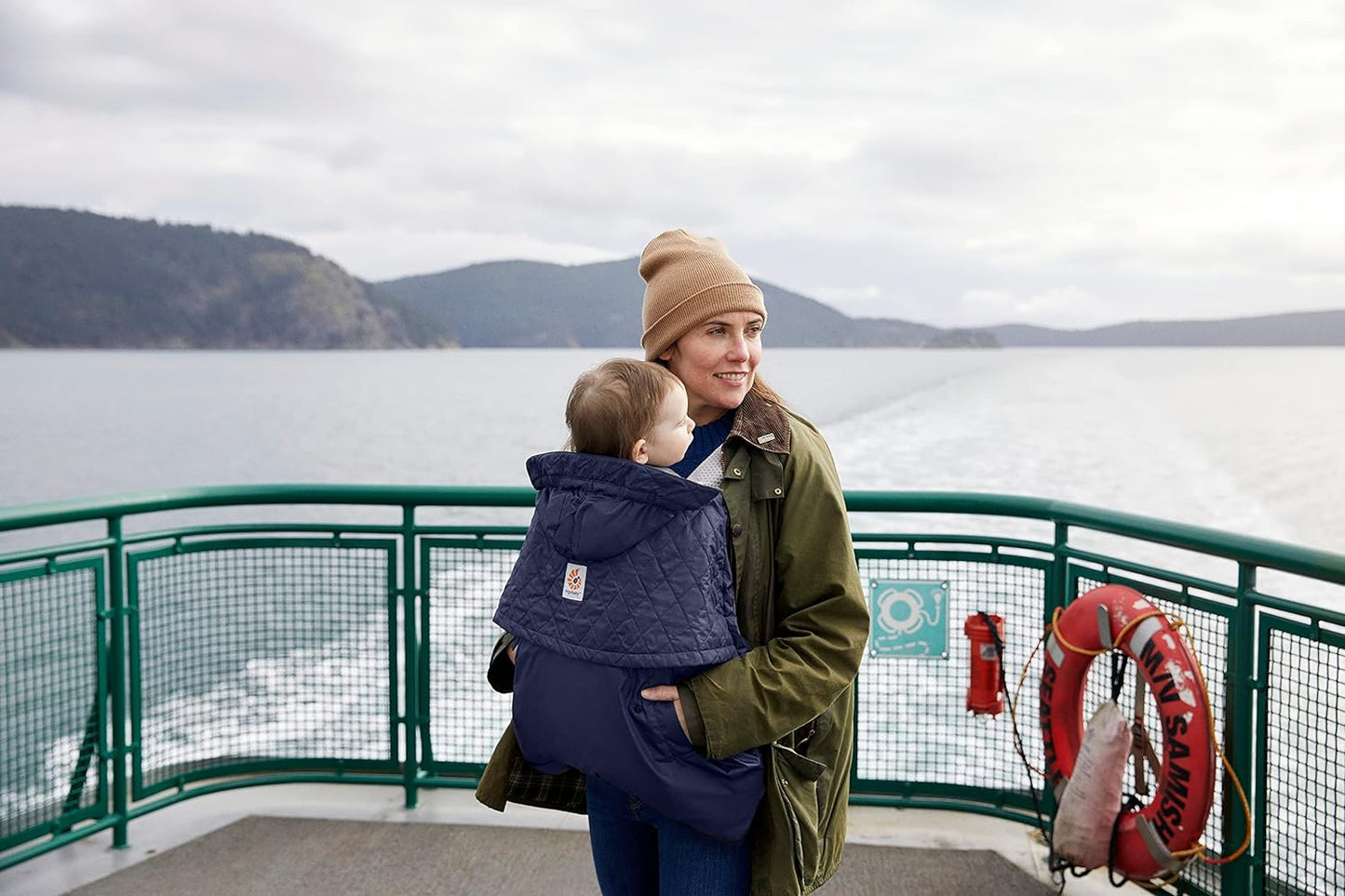 Ergobaby Funda de invierno, protección contra la lluvia y el frío con forro polar para todos los portabebés Ergobaby, protección para todo tipo de clima con funda repelente al agua, antracita