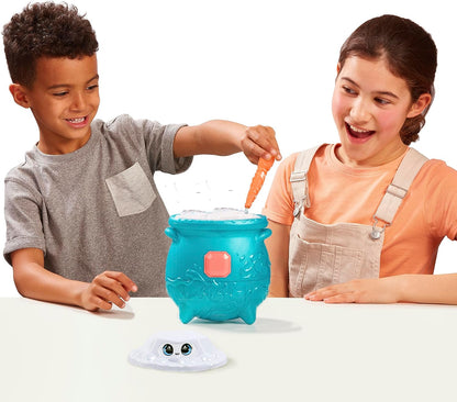 Magic Mixies Caldeirão mágico de fogo surpresa de gema mágica - revele um mixie de pelúcia não eletrônico e um anel mágico com uma revelação pop-up do caldeirão efervescente