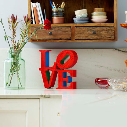 LEGO Conjunto de construção Art LOVE, kit de modelo para adultos construirem, ótimo como peça de decoração de escritório doméstico ou presente de noivado para casais, decoração de dia dos namorados para ela ou ele