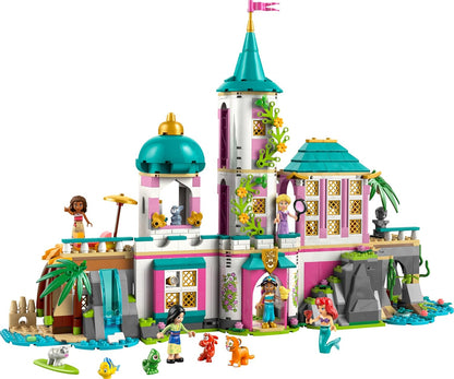 LEGO ǀ Castelo das Princesas Disney e Animais de Estimação Reais - Brinquedo Modular com Interior Detalhado - Inclui Mini Bonecas da Ariel, Rapunzel, Mulan, Jasmine e Moana com seus Animais de Estimação - Presente para Meninas a partir de 6 Anos - 43267