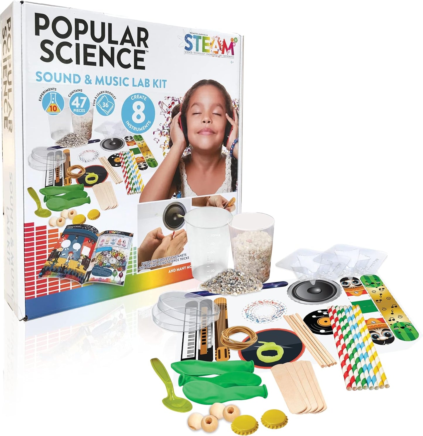 POPULAR SCIENCE Kit de laboratório de ciências com som e música para crianças | Brinquedos e presentes STEM para experimentos educativos e divertidos | Kits de ciências projetados para crianças de 5 a 12 anos e adequados para toda a família
