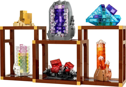 LEGO Conjunto de Construção Ideas Coleção de Minerais para Adultos - Modelo de Exibição com Elementos de Cristal, incluindo Ametista, Fluorita e Quartzo Tangerina, além de 3 Suportes - Ideia de Presente para Decoração de Casa - 21362