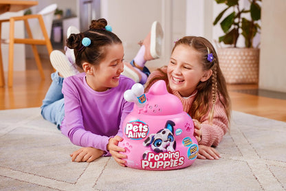 Pets Alive Pooping Puppies, Husky, Filhote de Cachorro de Verdade, Brinquedo Macio de Brincar, Pelúcia Nutritiva para o Desenvolvimento, Filhote de Cachorro Eletrônico Interativo, Idades 3+ (Husky)