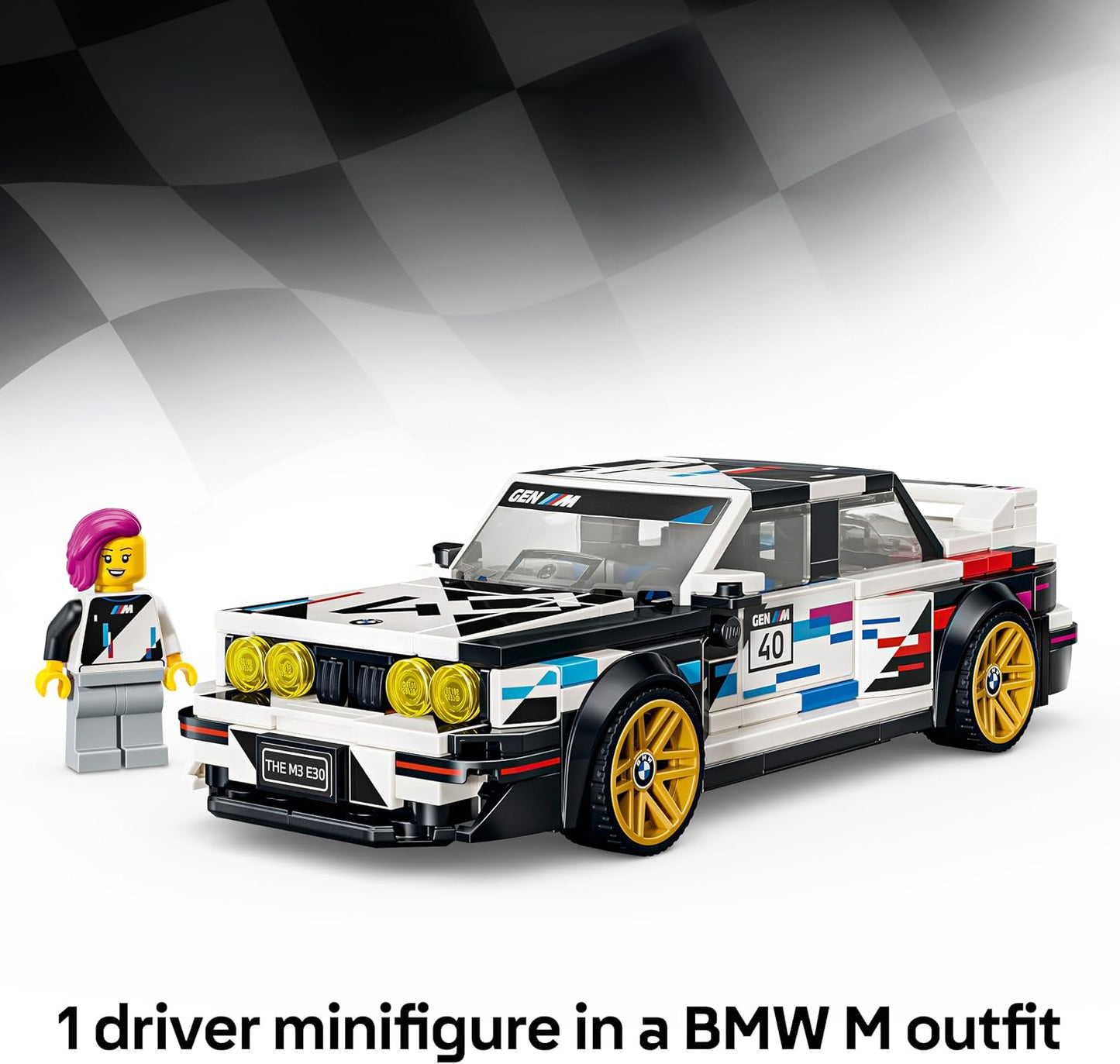 LEGO Brinquedo Speed Champions BMW M3 (E30) – Kit de Modelo com Minifigura de Piloto Colecionável – Ideia de Presente de Aniversário para Meninos a partir de 9 Anos e Fãs de Automobilismo – 77263