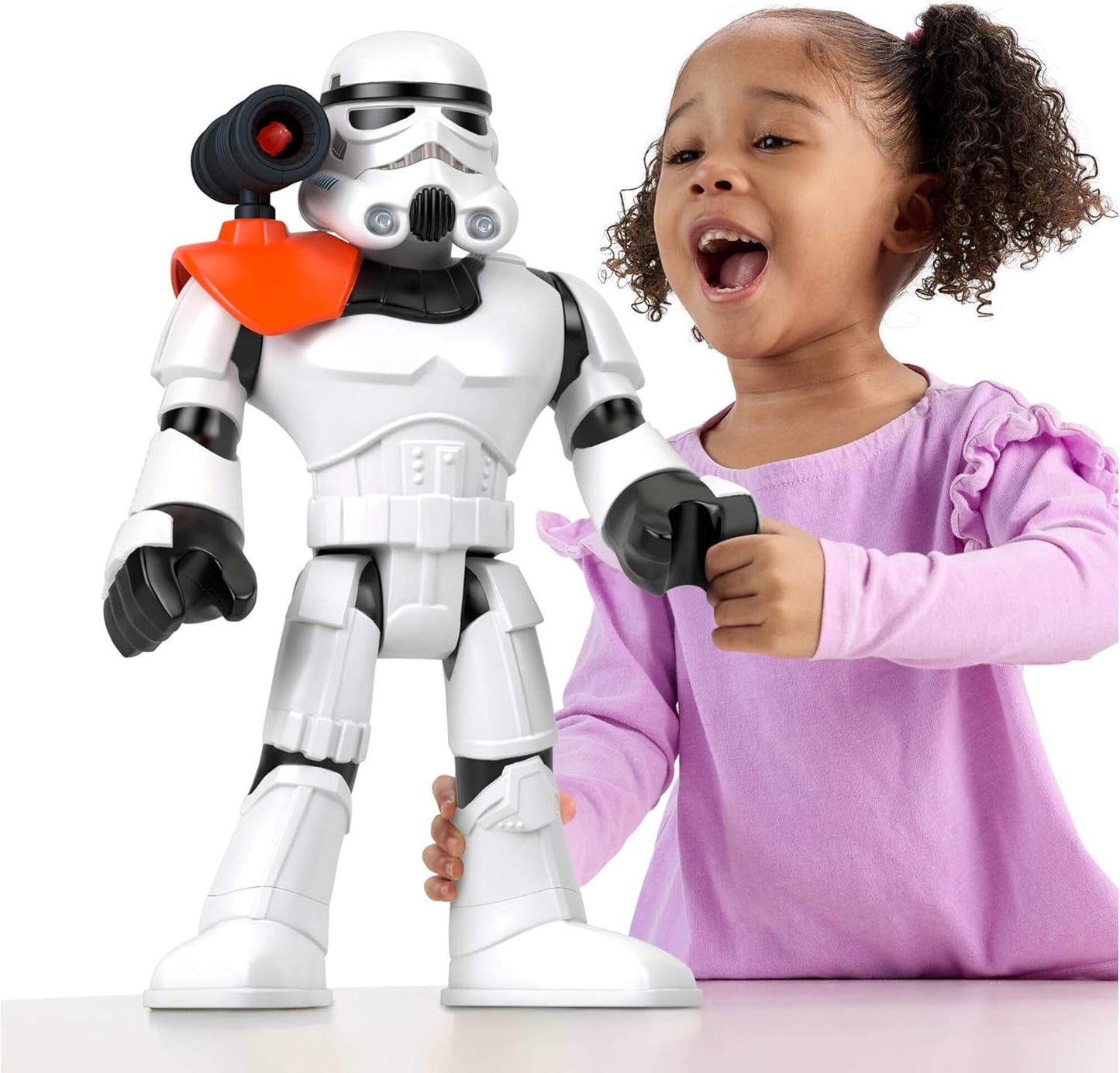Figura de brinquedo Fisher-Price Imaginext STAR WARS Stormtrooper XXL, personagem articulado com mais de 40 cm de altura e lançador, para crianças a partir de 3 anos, HXG53