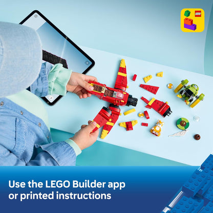 LEGO Brinquedo Sonic the Hedgehog: Avião Tornado do Tails – Inclui figura Badnik, minifigura do Tails e Esmeralda do Caos – Presente gamer para meninos e meninas a partir de 8 anos – 77119
