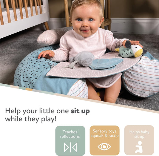 Nuby Animal Adventures Sit-Me-Up Baby Seat – Assento inflável para sentar e brincar no chão | Bandeja removível | Lavável à máquina | Adequado a partir de 6 meses ou mais