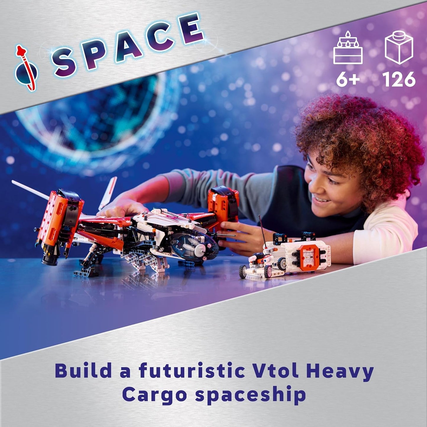 LEGO  Conjunto Technic VTOL Heavy Cargo Spaceship LT81, brinquedo de avião espacial para meninos, meninas e crianças de 10 anos ou mais, conjunto de construção de veículos para brincadeiras imaginativas, ideia de presente de aniversário 42181