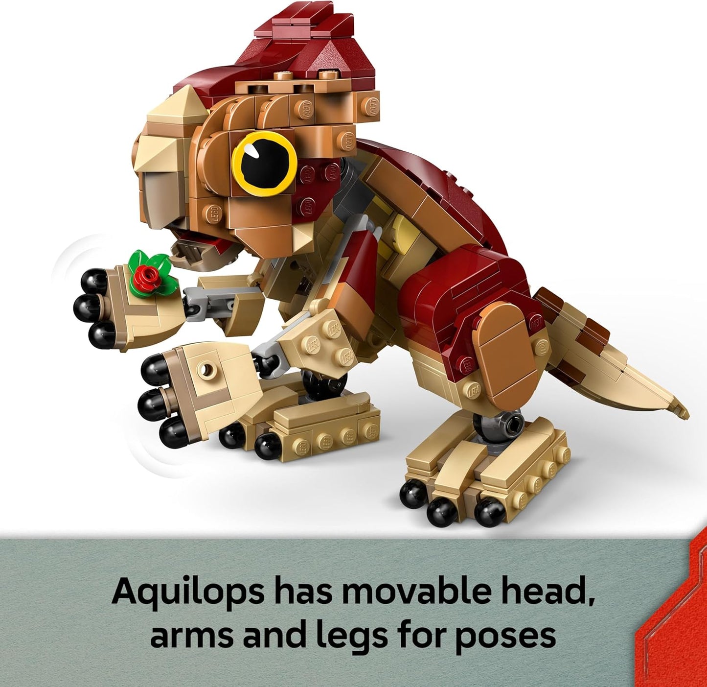 LEGO Jurassic World Bebê Dinossauro Dolores: Aquilops - Figura de Dinossauro de Brinquedo para Brincar e Exibir - Inclui uma Planta com Flores - Presente para Meninos e Meninas a partir de 7 Anos e Fãs do Filme Renascimento - 76970