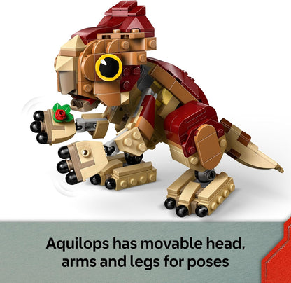 LEGO Jurassic World Bebê Dinossauro Dolores: Aquilops - Figura de Dinossauro de Brinquedo para Brincar e Exibir - Inclui uma Planta com Flores - Presente para Meninos e Meninas a partir de 7 Anos e Fãs do Filme Renascimento - 76970