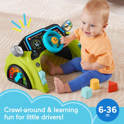 Brinquedo educativo Fisher-Price para bebês e crianças pequenas: Carrinho de atividades Laugh & Learn Sit & Steer Driver com estágios inteligentes para crianças a partir de 6 meses, JDY43