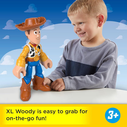 Fisher-Price Figura de ação Woody da Imaginext XL de 24 cm com articulação, vestindo o visual característico do filme, inspirada em Toy Story da Disney e Pixar, JMD33