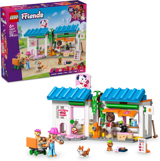 LEGO Friends Padaria de Petiscos para Cães - Loja de Brinquedos com 2 Mini Bonecas, 4 Figuras de Animais, Caixa de Transporte para Animais de Estimação e Acessórios de Comida de Brinquedo - Ideia de Presente de Aniversário para Meninas,
