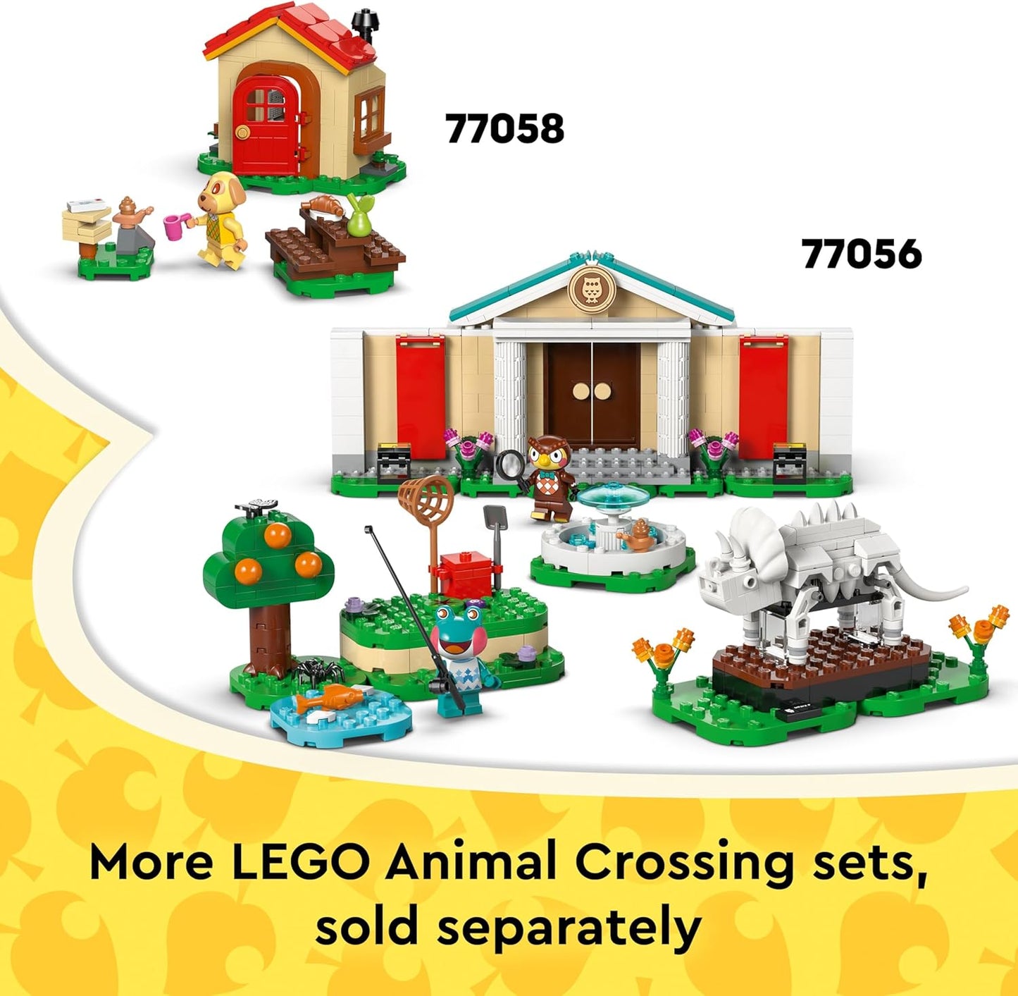 LEGO Animal Crossing Casas Criativas: Estações da Diversão - Brinquedo 2 em 1 com 2 modelos de casas e minifiguras do Stitches, Fuchsia e Fang - Presente para fãs e meninas a partir de 7 anos - 77057