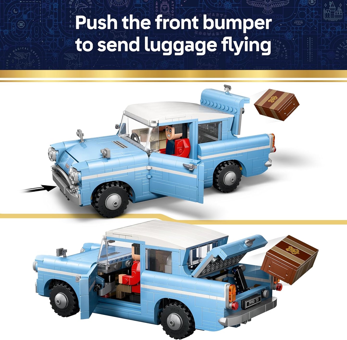 LEGO Harry Potter Ford Anglia Voador Encantado - Kit de Modelo de Carro com Figuras de Harry, Ron e Edwiges - Presente para Meninas e Meninos a partir de 14 Anos e Fãs Adolescentes - 76470