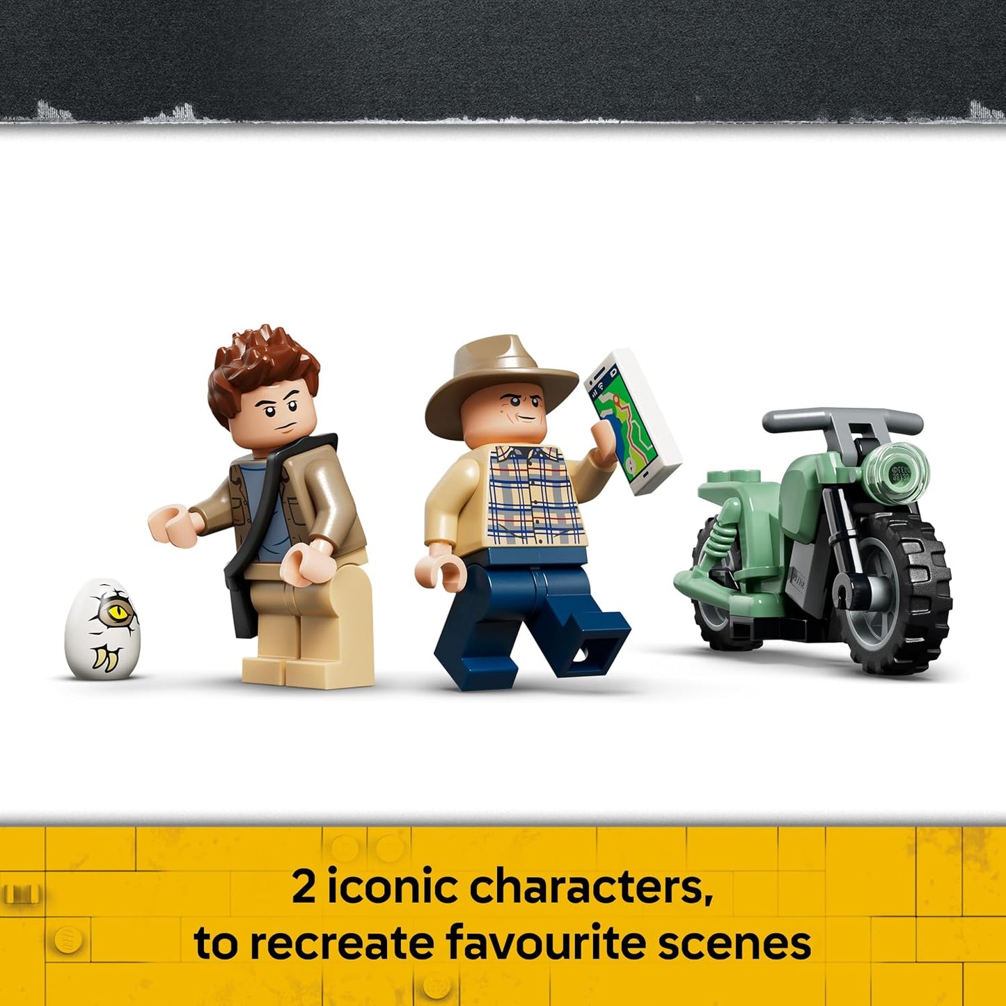 LEGO Jurassic World Fuga do Dinossauro Espinossauro – Brinquedo Interativo com Figura de Dinossauro, Moto e 2 Minifiguras – Presente de Aniversário para Meninos e Meninas a partir de 9 Anos – 77982