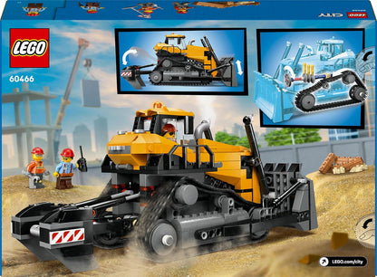 LEGO City - Trator Amarelo - Conjunto de Construção com Veículo Grande - Inclui 3 Minifiguras, além de Tijolos Soltos e Placas de Trânsito - Presente de Aniversário para Meninos a partir de 8 Anos - 60466