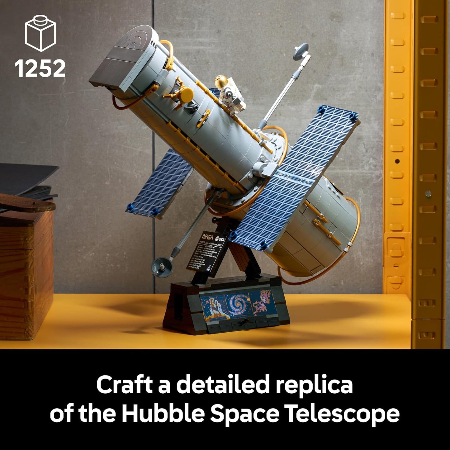 LEGO Icons Telescópio Espacial Hubble – Kit de Modelo 3D para Adultos – Conjunto STEM com Painéis Solares, Painel de Instrumentos e Minifigura de Astronauta – Ideia de Presente de Astronomia para Montar – 11382