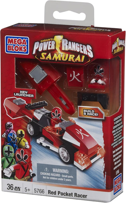 Mega Bloks Power Rangers, 36 peças, Veículo de Corrida do Ranger Vermelho para Montar, a partir de 4 anos, brinquedo de blocos de montar de encaixe
