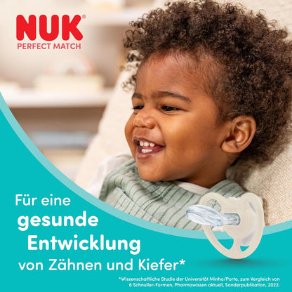 NUK Chupetas Perfect Match Air 6-18 Meses, Piel Sensible, Forma Ortodôntica