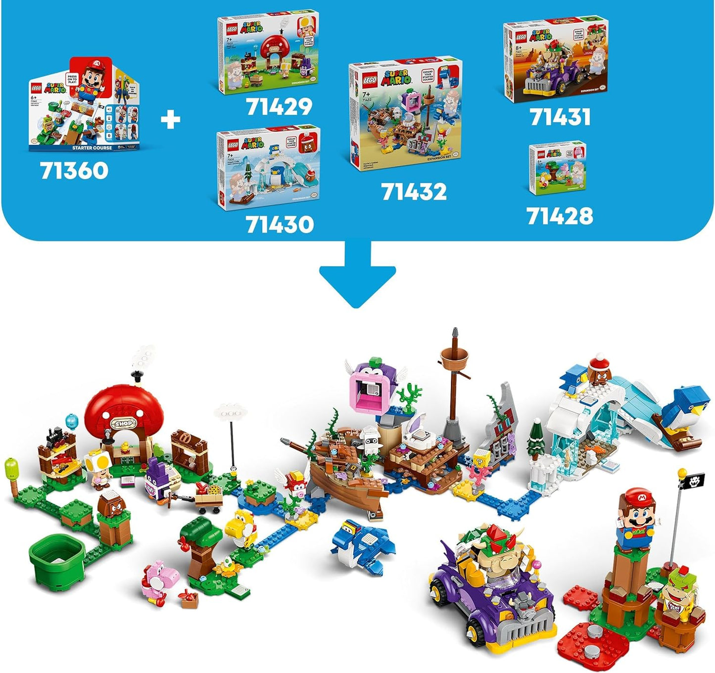 LEGO Conjunto de expansão de floresta com células de ovo de Super Mario Yoshis, brinquedo de dramatização colecionável para meninos, meninas e crianças de mais de 6 anos com 2 figuras de personagem Yoshi