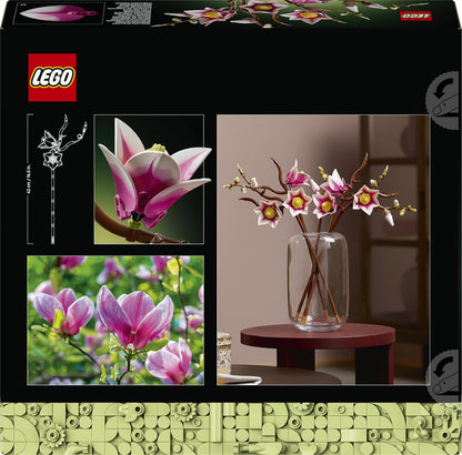 LEGO Botanicals Galhos de Magnólia - Conjunto de Flores Artificiais para Adultos - 5 Magnólias Artificiais para Decoração de Sala de Estar ou Quarto - Ideia de Presente DIY para Mulheres - 11510