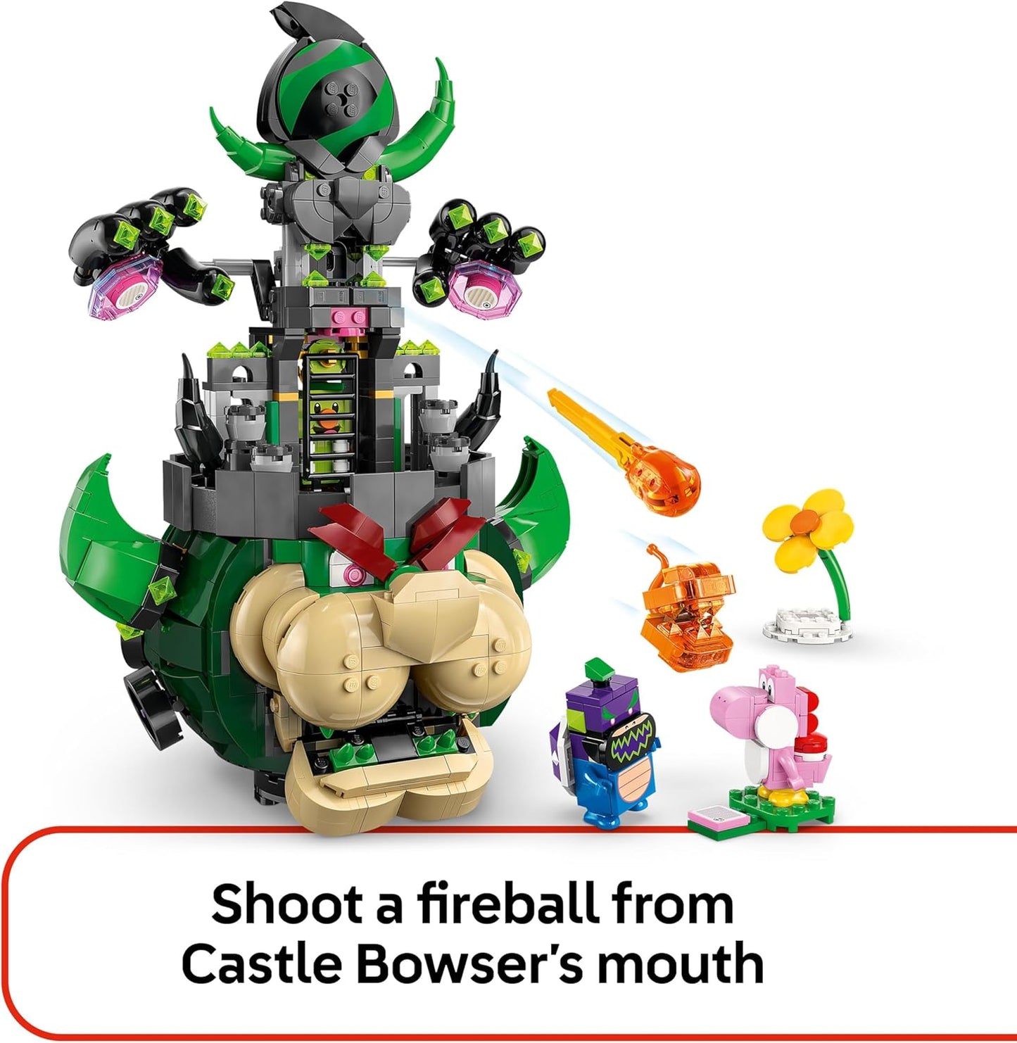 LEGO Super Mario Príncipe Florian e Castelo Bowser - Brinquedo interativo com 4 figuras, incluindo Yoshi rosa, e um suporte para brincar e exibir - Presente perfeito para crianças a partir de 9 anos - 72042