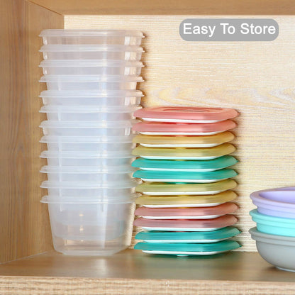 PandaEar Conjunto de 12 Potes Plásticos para Alimentos e Lanches Infantis com Tampas, Livres de BPA, Seguros para Freezer e Lava-louças.