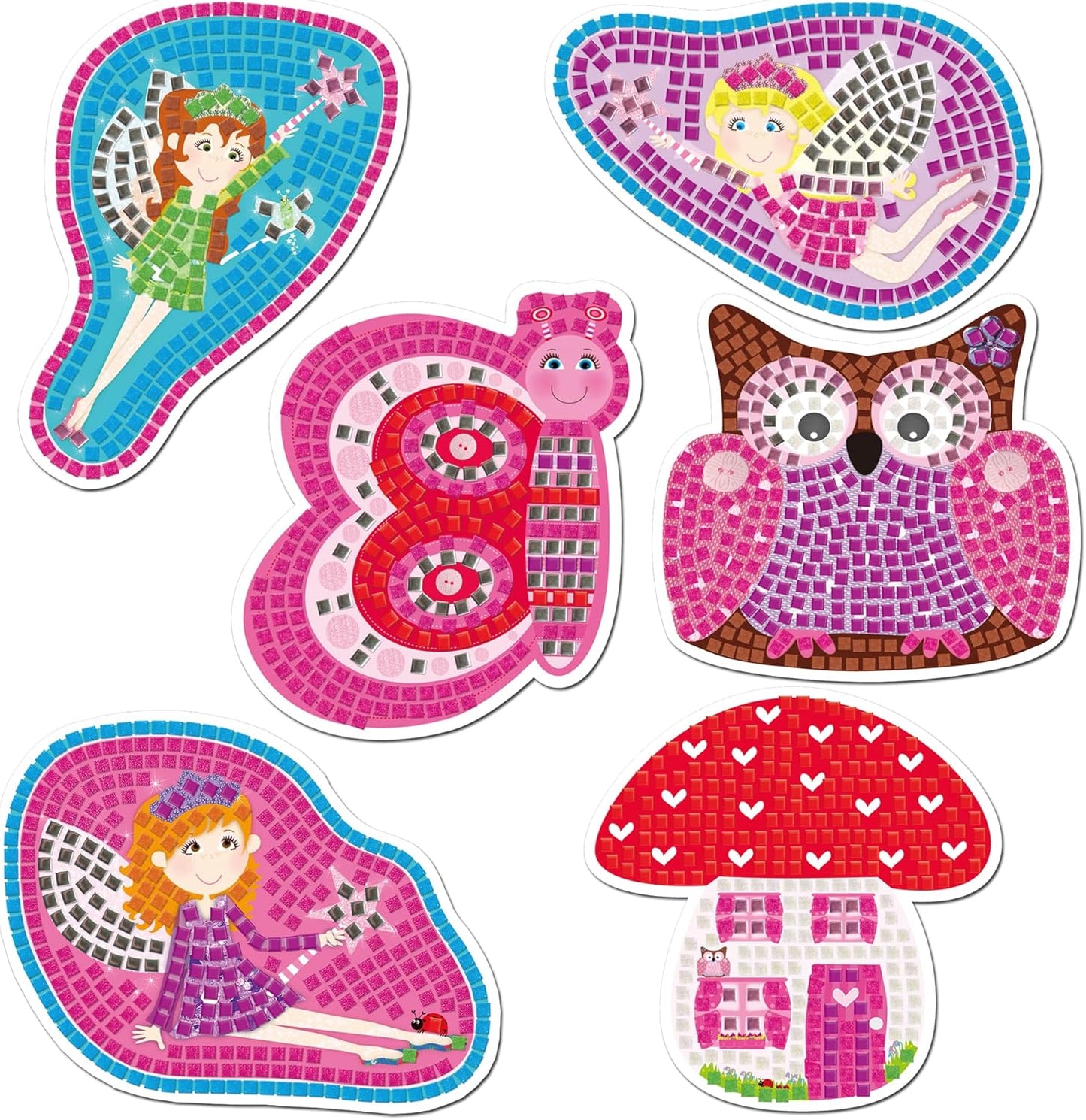 Galt, Make a Mosaic, Mosaic Kits For Children, Ages 5 Years Plus, Galt Fairy Sparkle Mosaics -Childrens Glitter Mosaic Set,Arts and Crafts Kit for Kids,Colourful Design