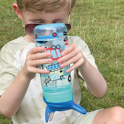 Nuby Garrafa de água Super Quench - Copo com canudinho antiderramamento para crianças pequenas | 540 ml/19 oz | Alça de transporte | Fluxo livre | Pode ser lavado na máquina de lavar louça e esterilizado | Copo adequado para crianças de 18 meses ou mais