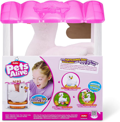 Pets Alive Mommy Duck & Baby Surprise da ZURU Nurturing Play Brinquedo interativo para meninas com chocagem surpresa.