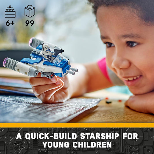 LEGO Star Wars Captain Rex Y-Wing Microfighter, brinquedo colecionável The Clone Wars Starship Vehicle com uma minifigura de personagem para meninos e meninas de 6 anos ou mais, ideia de presente de fantasia para crianças 75391