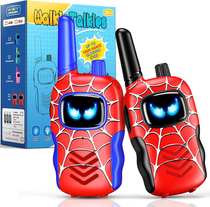 Walkie-talkies de aranha para crianças de 3 a 12 anos, ideal para meninos e meninas. Presente perfeito para aniversários e Natal. Ideal para atividades ao ar livre, como acampamentos e jardins.