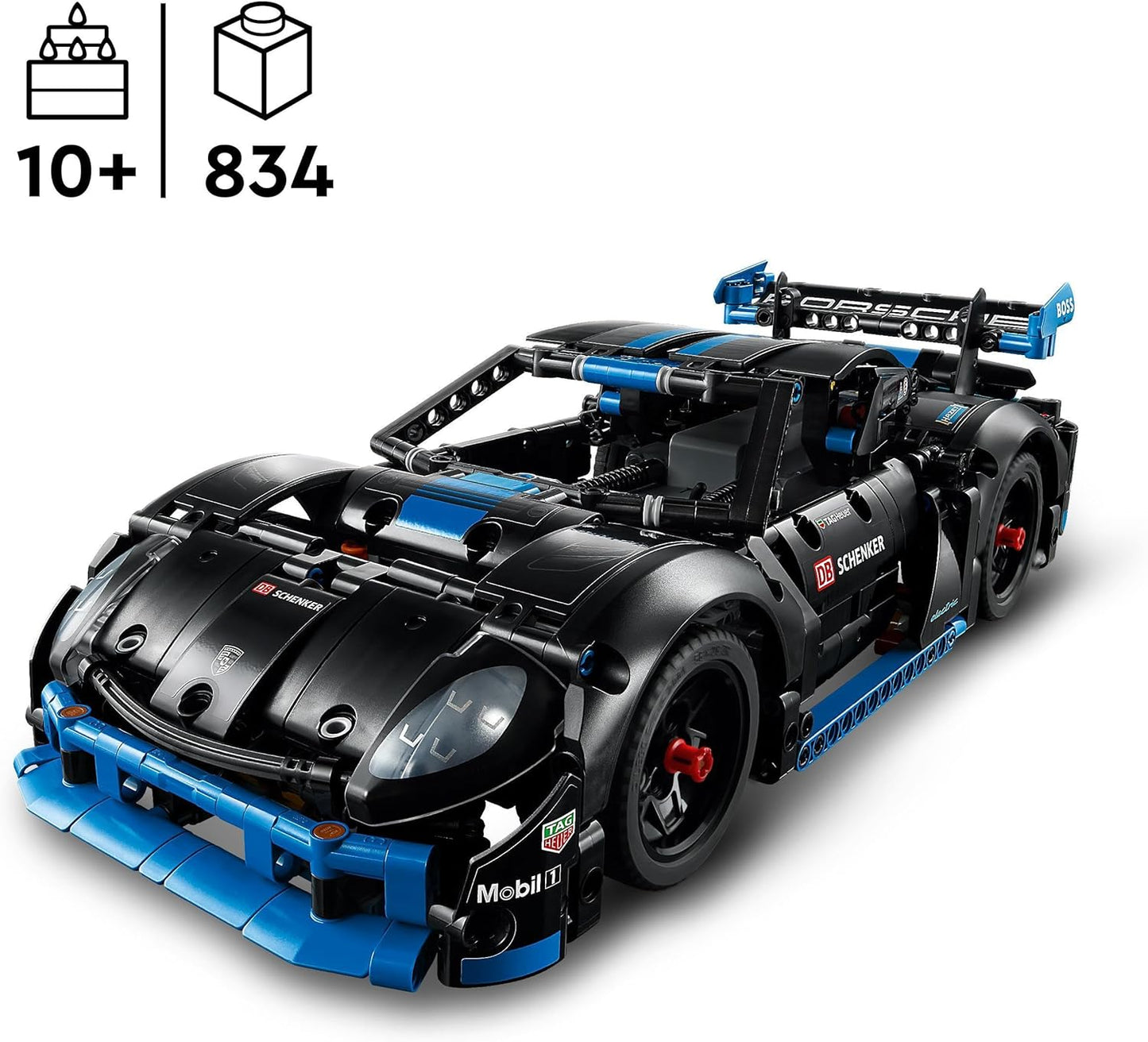 LEGO Brinquedo de carro de corrida Technic Porsche GT4 e-Performance para meninos e meninas de 10 anos ou mais, modelo de veículo com ação de controle remoto, decoração de quarto infantil,