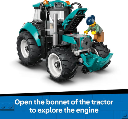 LEGO City Trator de Brinquedo - Kit de Construção de Modelo de Veículo Agrícola com Minifigura de Fazendeiro - Ideia de Presente de Aniversário para Meninos a partir de 6 Anos e Fãs de Engenharia - 60498