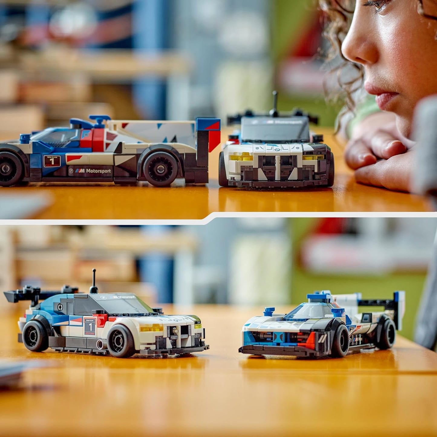 LEGO Speed Champions BMW M4 GT3 e BMW M Hybrid V8 brinquedos de carro de corrida para meninos e meninas de 9 anos ou mais, modelos de veículos edificáveis com 2 minifiguras de motorista, decoração de quarto infantil, ideia de presente de aniversário 76922