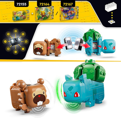 LEGO Pokémon SMART Play: Festa das Frutas com Bulbasaur e Bidoof – Conjunto de Brinquedo Interativo Compatível, Inclui 2 Etiquetas SMART e 2 Pokémon – Ideia de Presente para Meninos e Meninas a partir de 7 Anos – 72155