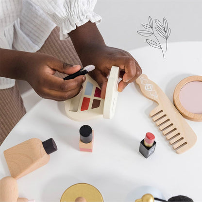 Le Toy Van - Conjunto de cosméticos de madeira com brinquedo de dramatização de bolsa | Conjunto de brincadeiras de simulação Star Beauty Bag - adequado para mais de 3 anos