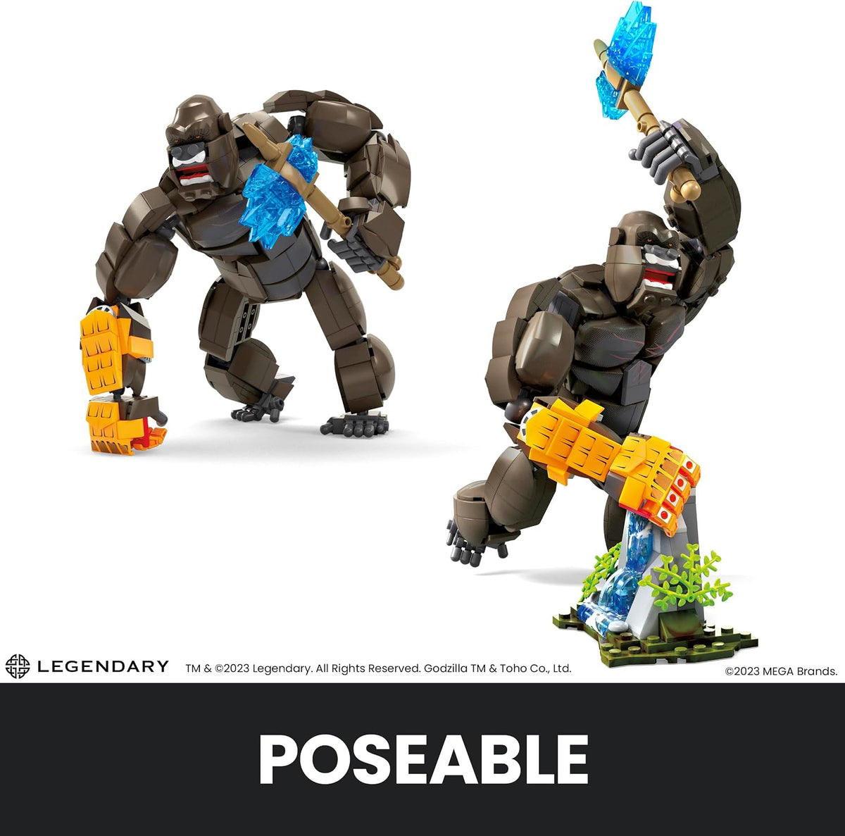 Mega Conjunto de Montar Godzilla x Kong: O Novo Império – Figura de Ação do Kong com 541 Peças e Acessórios, 30 cm de Comprimento, para Colecionadores Adultos