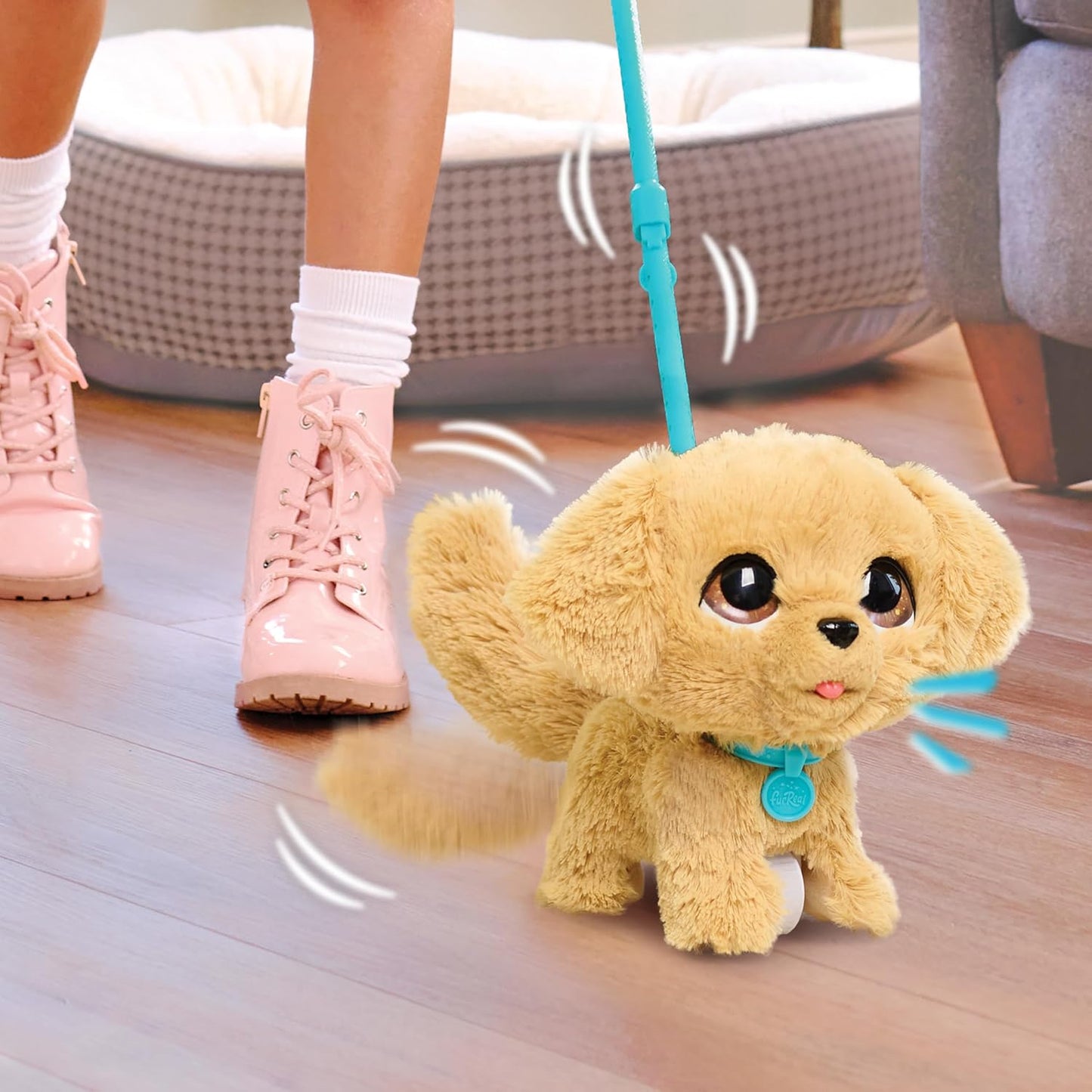 furReal Wag-A-Lots Golden Retriever Brinquedo Interativo de Pelúcia para Crianças, com Sons e Coleira, Funciona a Pilhas, para Crianças a partir de 4 Anos, da Just Play
