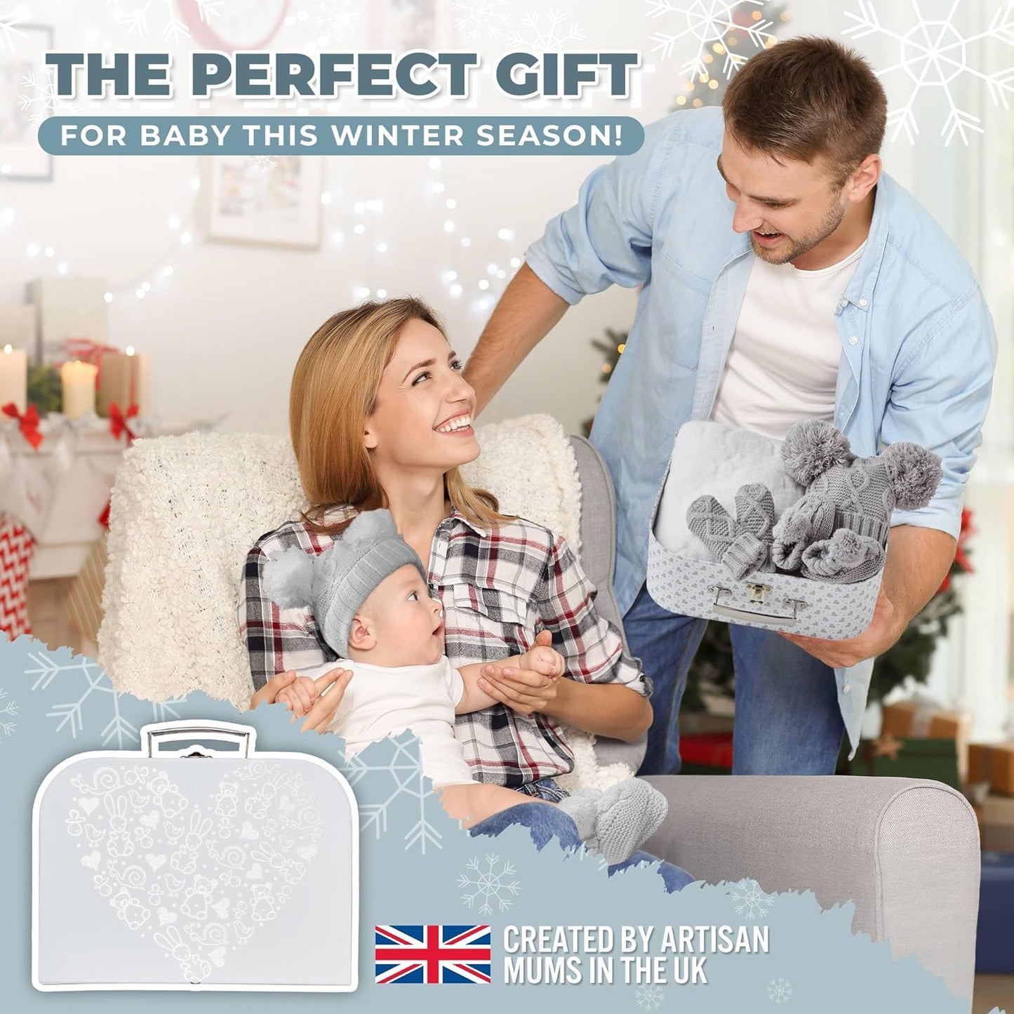 Conjunto de presentes unissex para bebês - Presentes para bebês recém-nascidos unissex, presentes para revelação do sexo do bebê, presentes personalizados para chá de bebê - presentes personalizados, roupas de inverno para bebês