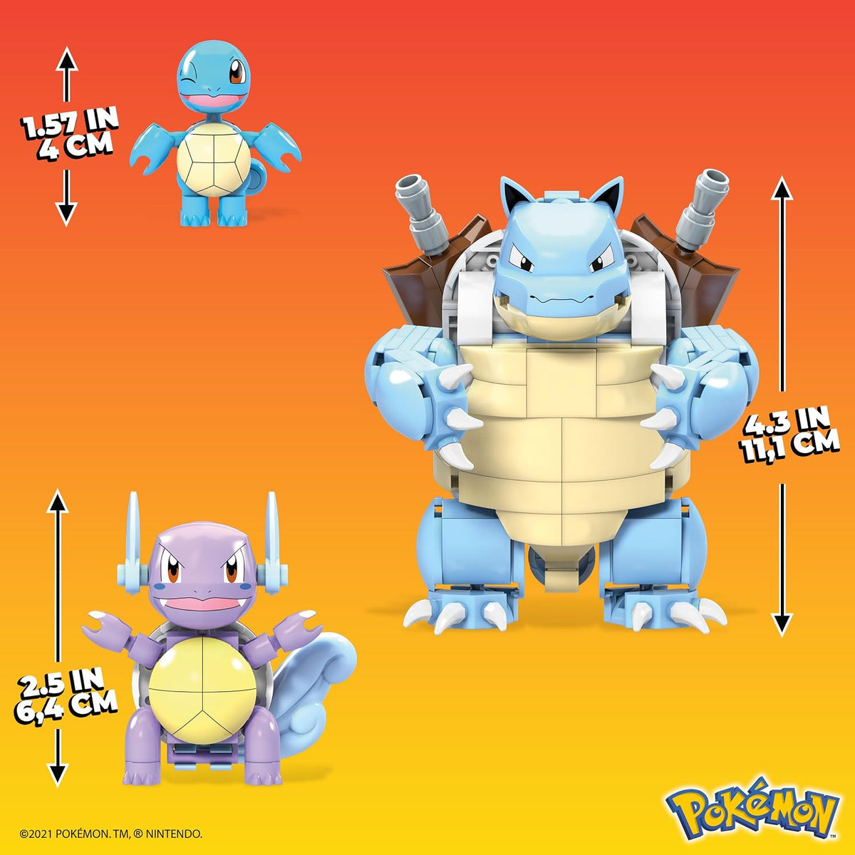 MEGA Conjunto de Montar Pokémon Evolução do Squirtle com 379 peças e peças especiais, brinquedo para crianças a partir de 8 anos, HDH93