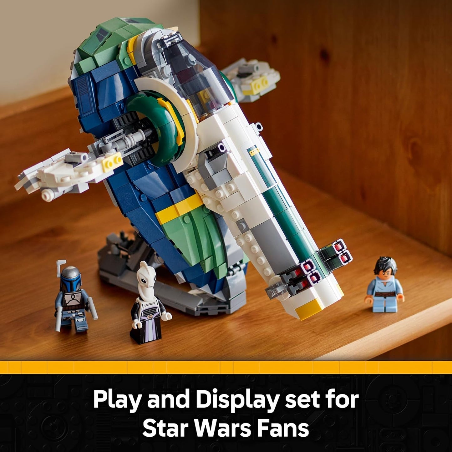 LEGO Star Wars 75433 Nave Estelar de Jango Fett - Brinquedo para Brincar e Exibir com Asas Giratórias e 3 Minifiguras, incluindo Boba Fett - Ataque dos Clones - Presente para Meninos e Fãs a partir de 9 Anos