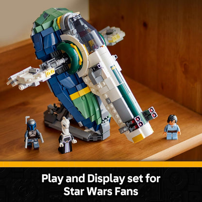 LEGO Star Wars 75433 Nave Estelar de Jango Fett - Brinquedo para Brincar e Exibir com Asas Giratórias e 3 Minifiguras, incluindo Boba Fett - Ataque dos Clones - Presente para Meninos e Fãs a partir de 9 Anos