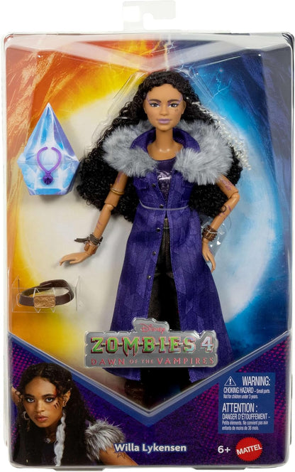 Mattel Boneca Disney Zombies 4: Dawn of the Vampires – Willa Lykensen, com roupa removível e 7 acessórios, inspirada no filme (JFG34)