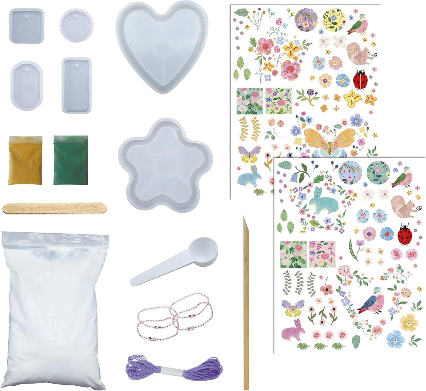 Janod - 16 Objetos para Fazer em Gesso - 12 chaveiros + 4 tigelas de decoração - Kit de Moldagem - Faça Você Mesmo - Kit de Lazer Criativo Infantil - Motricidade fina e concentração - A partir de 7 anos - J09162