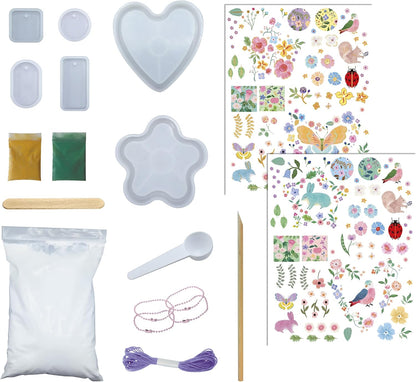 Janod - 16 Objetos para Fazer em Gesso - 12 chaveiros + 4 tigelas de decoração - Kit de Moldagem - Faça Você Mesmo - Kit de Lazer Criativo Infantil - Motricidade fina e concentração - A partir de 7 anos - J09162