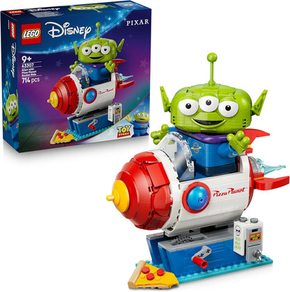 LEGO|Disney Pixar Alien com passeio de foguete na Pizza Planet - Brinquedo de nave espacial com figura de alienígena para decoração de quarto infantil - Presente para meninos e meninas a partir de 9 anos e fãs de Toy Story - 43307